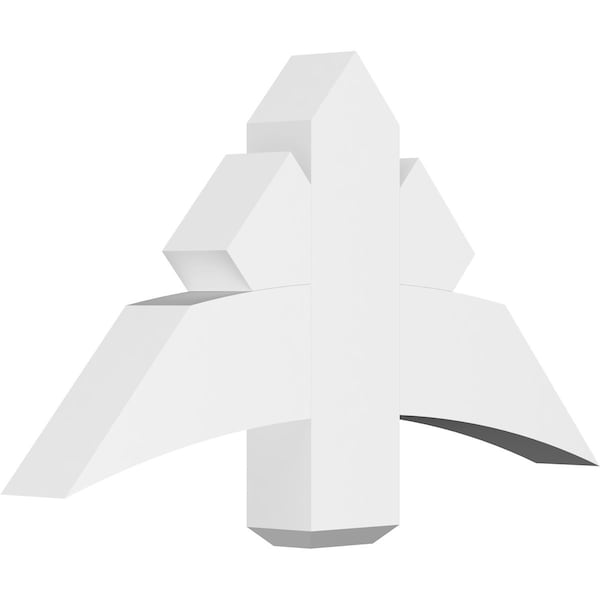 Ekena Millwork Alberta Architectural Grade PVC Gable Bracket, 36"W x 19 1/2"H x 4"D x 6"F, 13/12 Pitch GBP036X20X0406ALB00 - main
